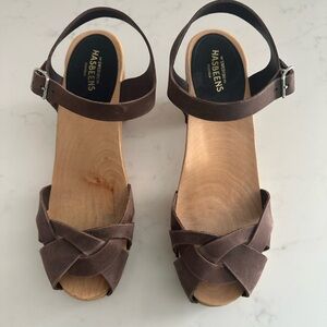 Swedish Hasbeens Leather Sandals Size 38 NWOB